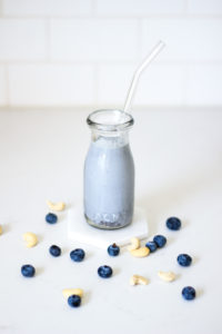 Blueberry Cashew Milk with Chia Seeds