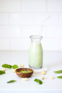 Matcha Mint Cashew Milk with Chia