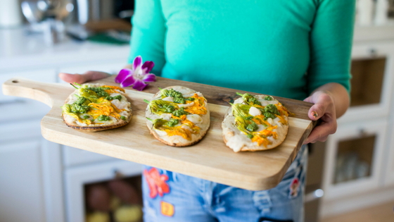 Squash Blossom Flat Bread