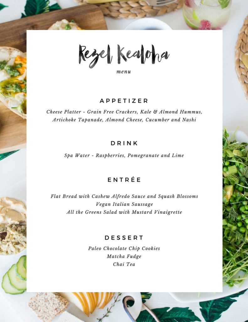 Spring Luncheon Menu