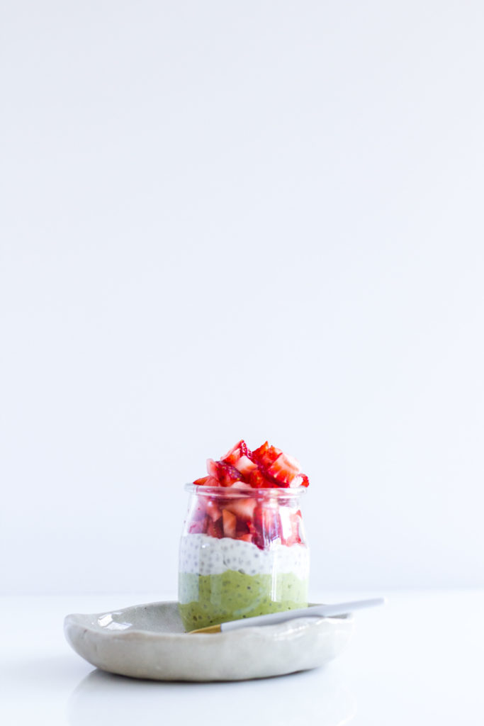 Matcha and Strawberry Chia Cup