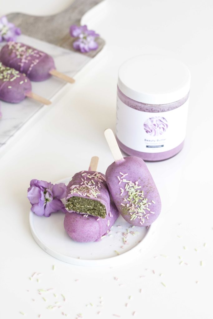 matcha protien bars with pearl butter