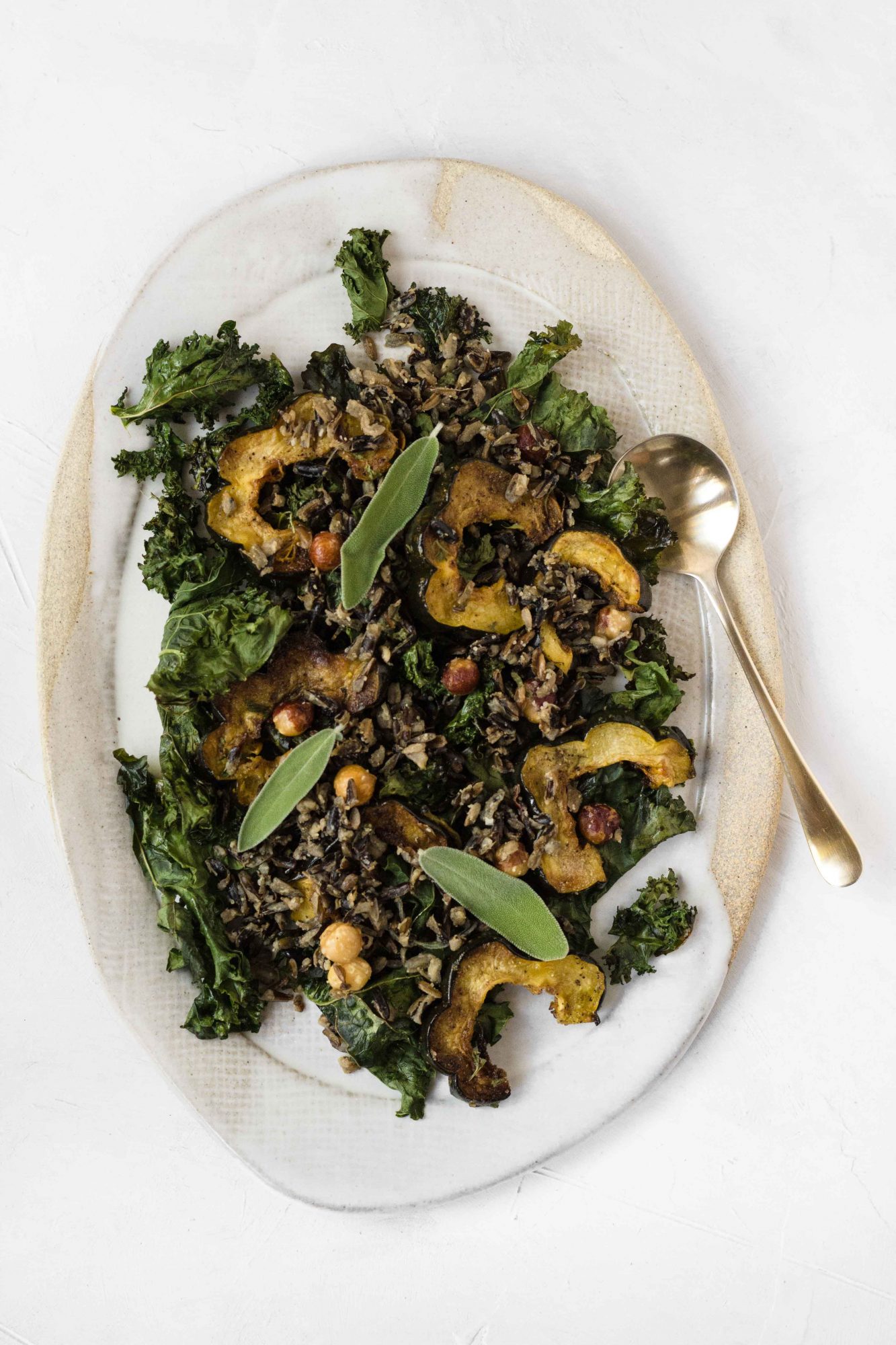 Crispy Kale Wild Rice Squash Salad Rezel Kealoha
