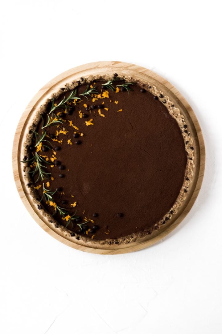 No Bake Vegan Orange Chocolate Fudge Tart