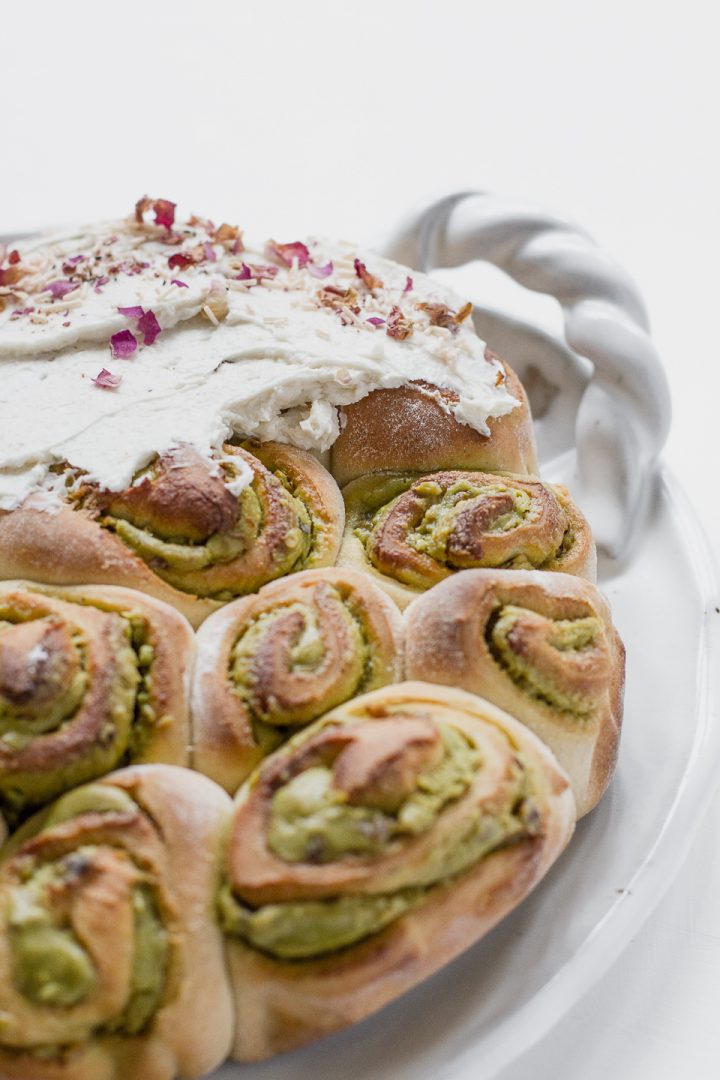Pistachio Rose Cardamom Rolls in 45 Minutes