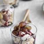 Eaton Mess with Wine Poached Grapes and Red Wine Caramel Sauce