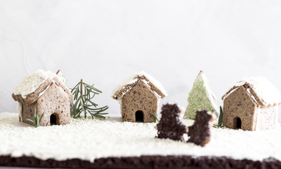 Minimalist Gingerbread Sheet Pan Village
