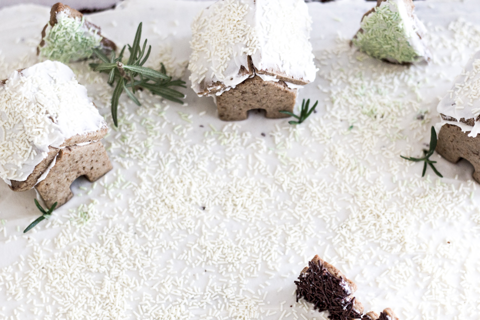 Minimalist Gingerbread Sheet Pan Village