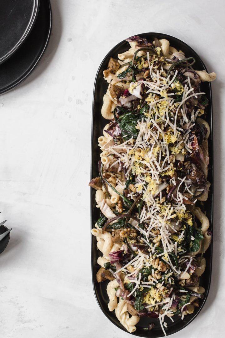 Banza Cavatappi with Vegan Sausage and Radicchio