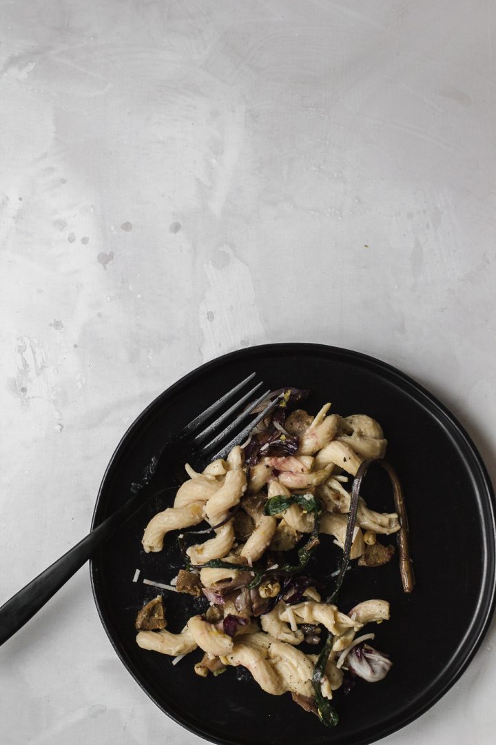 Banza Cavatappi with Vegan Sausage and Radicchio