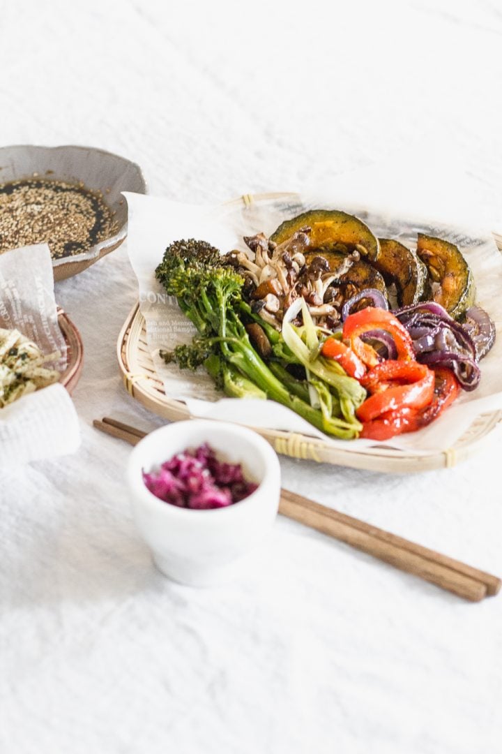 Roasted Veggies with Yuba Miso Noodles