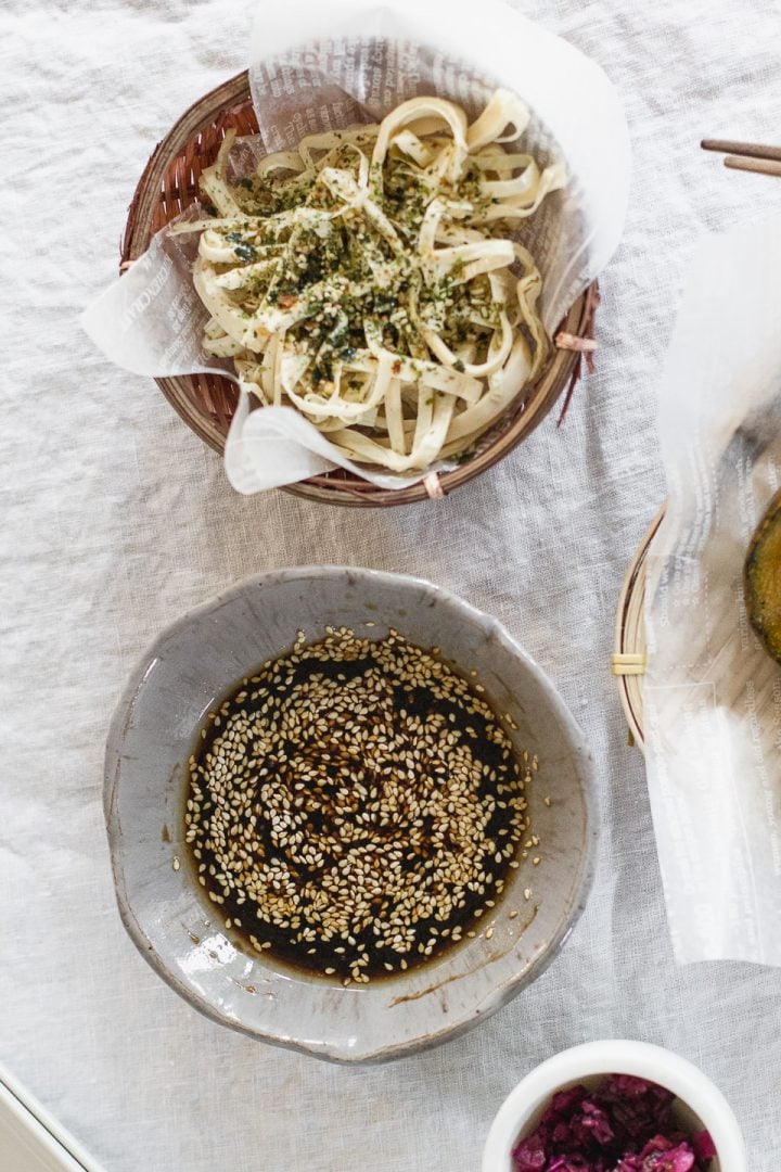 Roasted Veggies with Yuba Miso Noodles
