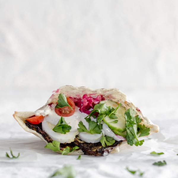 Roasted Eggplant Pita Sandwich Rezel Kealoha