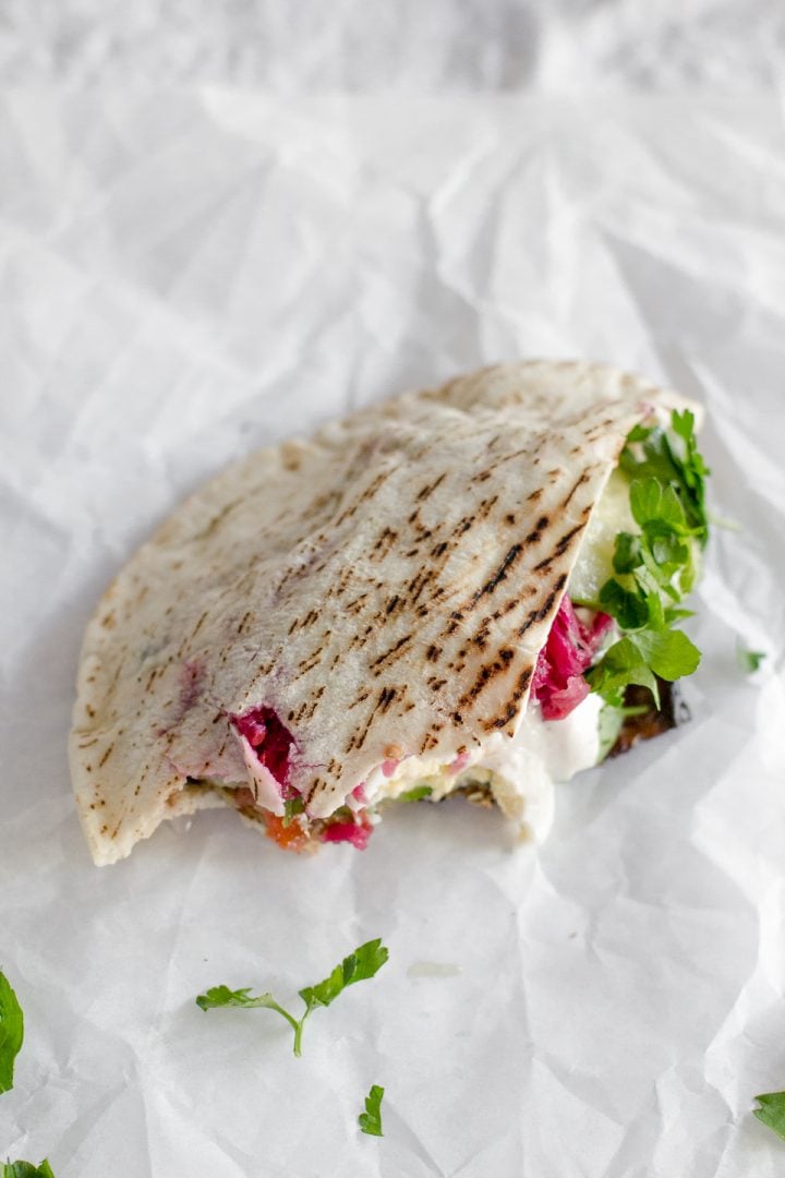 Roasted Eggplant Pita Sandwich