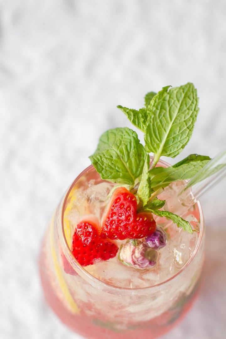 Rosewater Strawberry Lemonade Spritzer