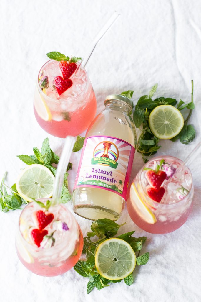 Rosewater Strawberry Lemonade Spritzer - Rezel Kealoha