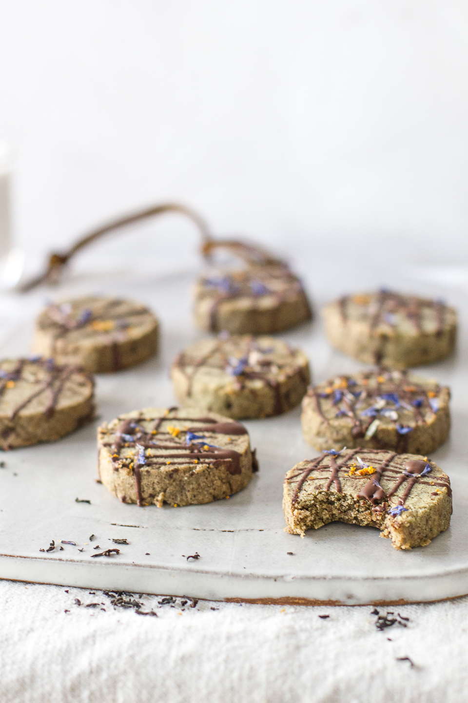 Earl Grey Cream Chocolate Chunk Shortbread Cookies