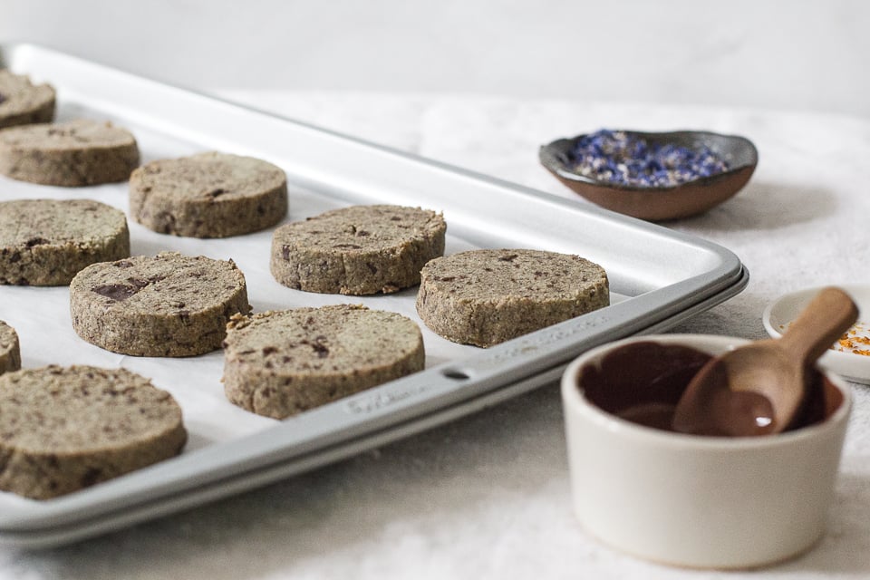 Earl Grey Cream Chocolate Chunk Shortbread Cookies