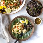Yuba Noodles Pancit with Adobo Kale Chips
