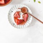 Apple Cider Rose Poached Strawberries
