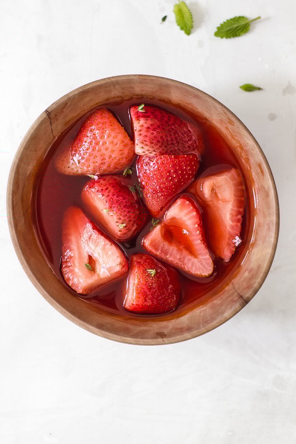 Apple Cider Rose Poached Strawberries