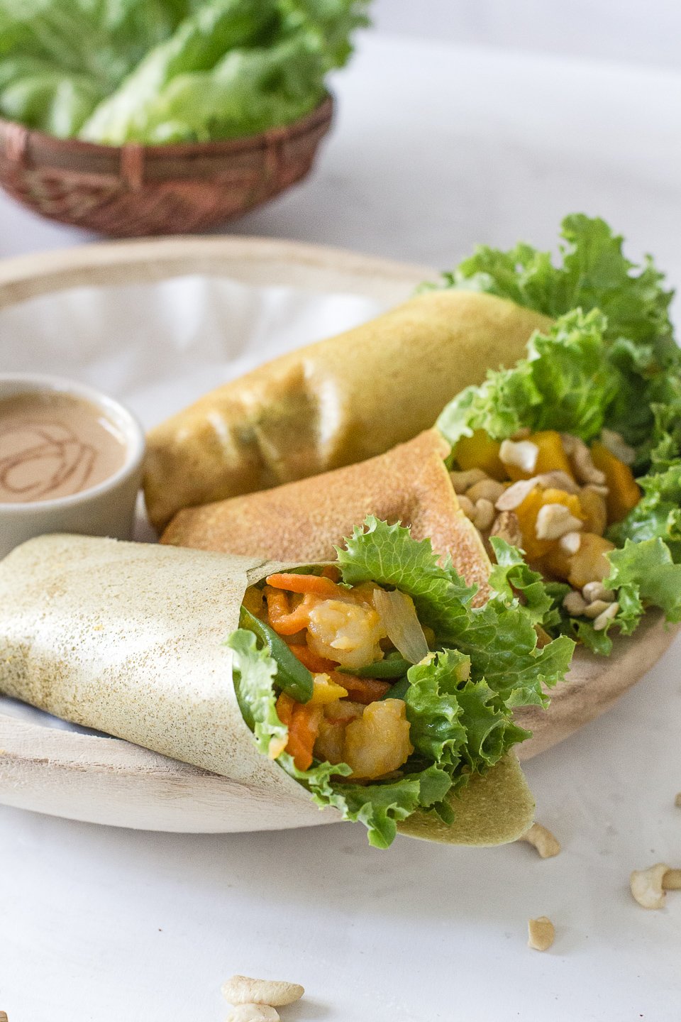 Fresh Lumpia with Cashew Date Sauce
