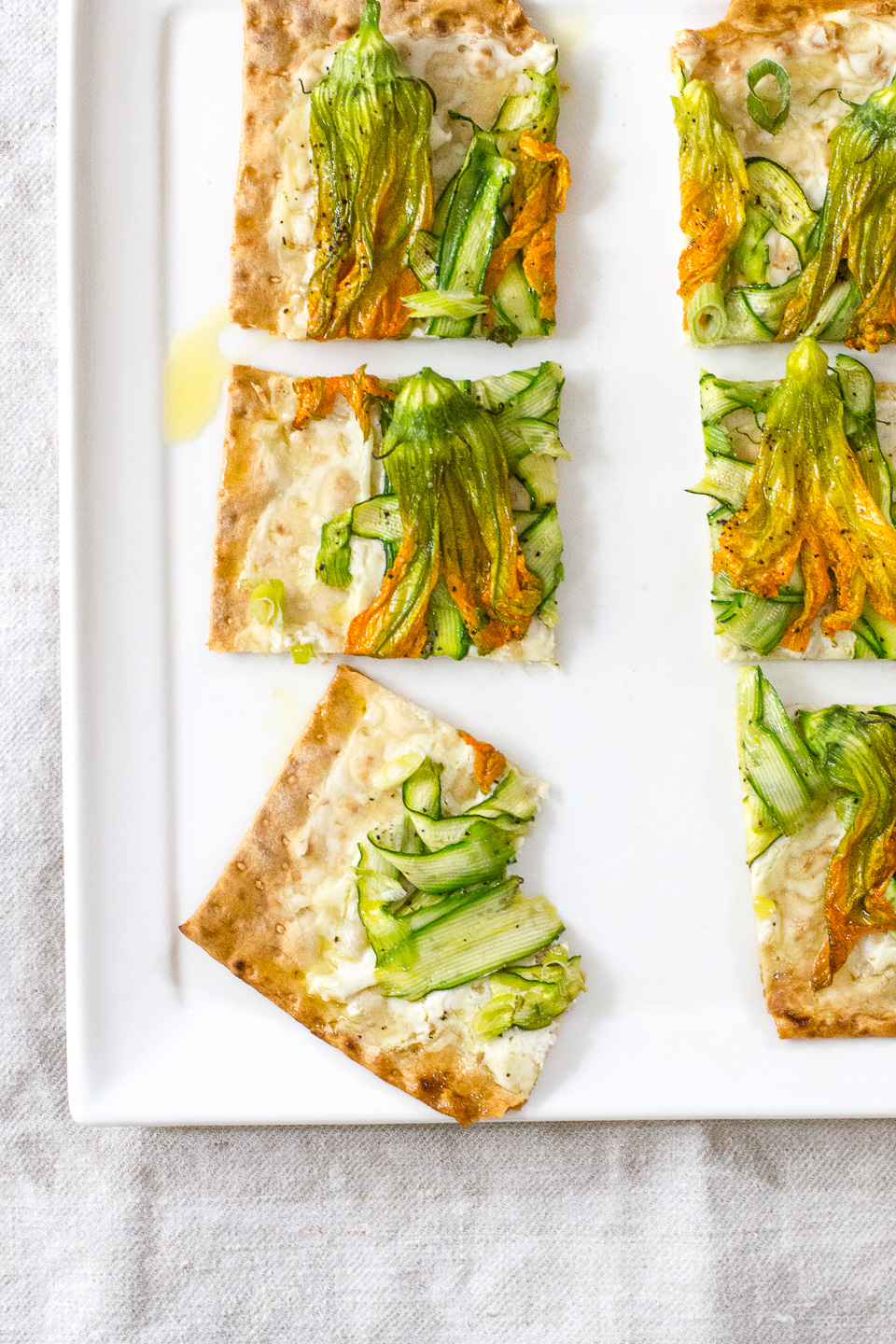 Quick and Easy Squash Blossom Flatbread