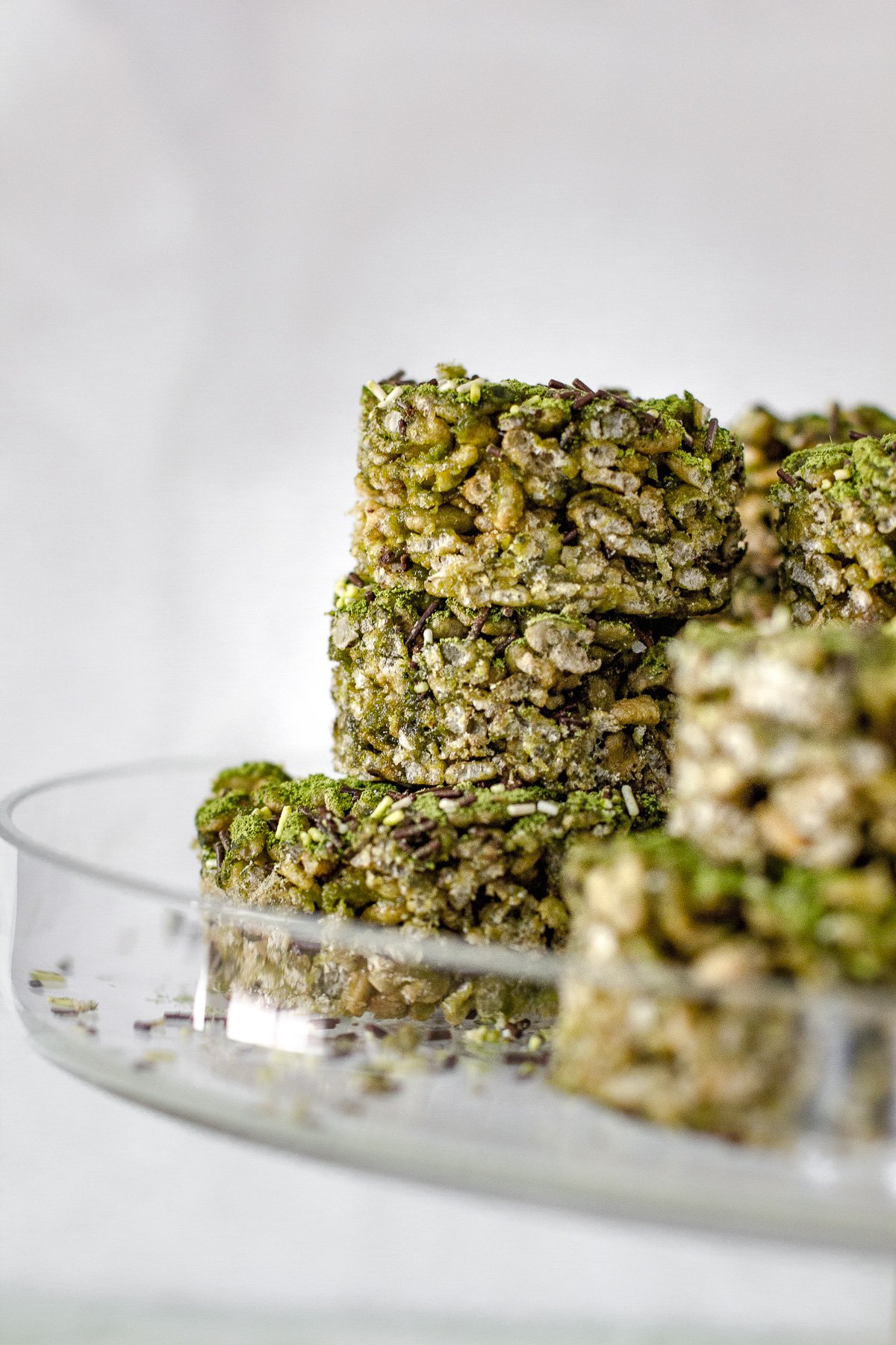 Matcha Funfetti Rice Krispy Treats