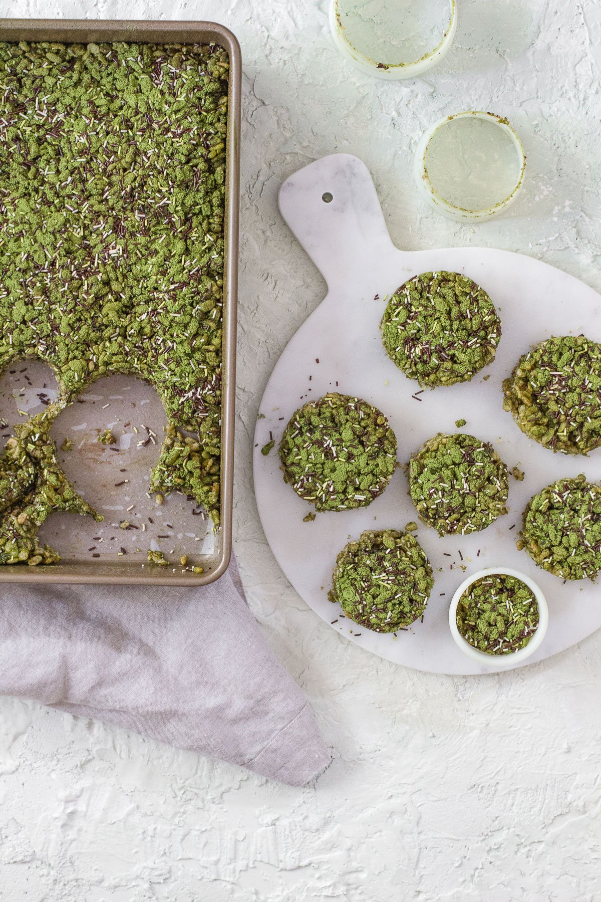 Matcha Funfetti Rice Krispy Treats