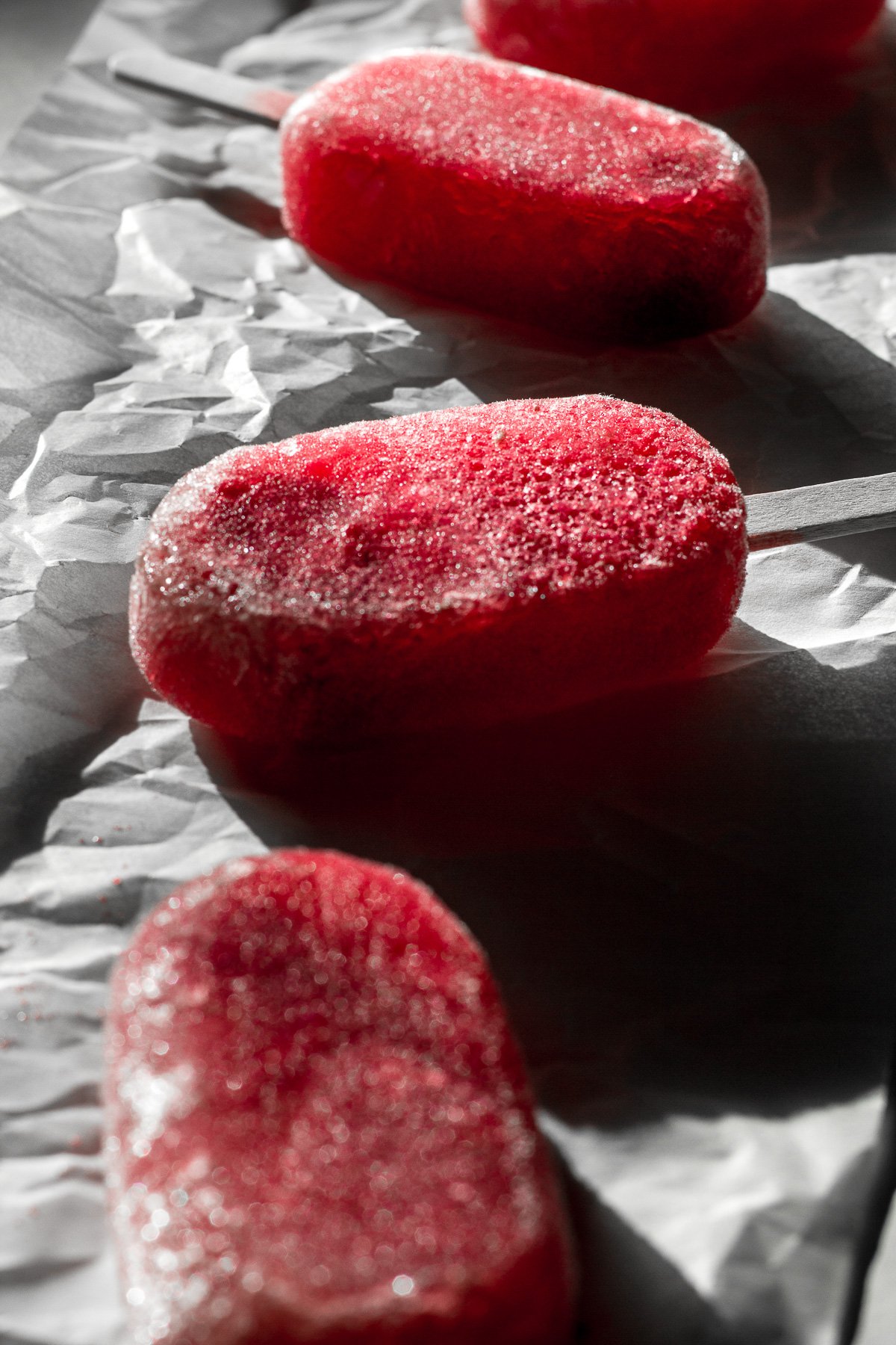 Close Up of Raspberry Ume Rose Popsicle
