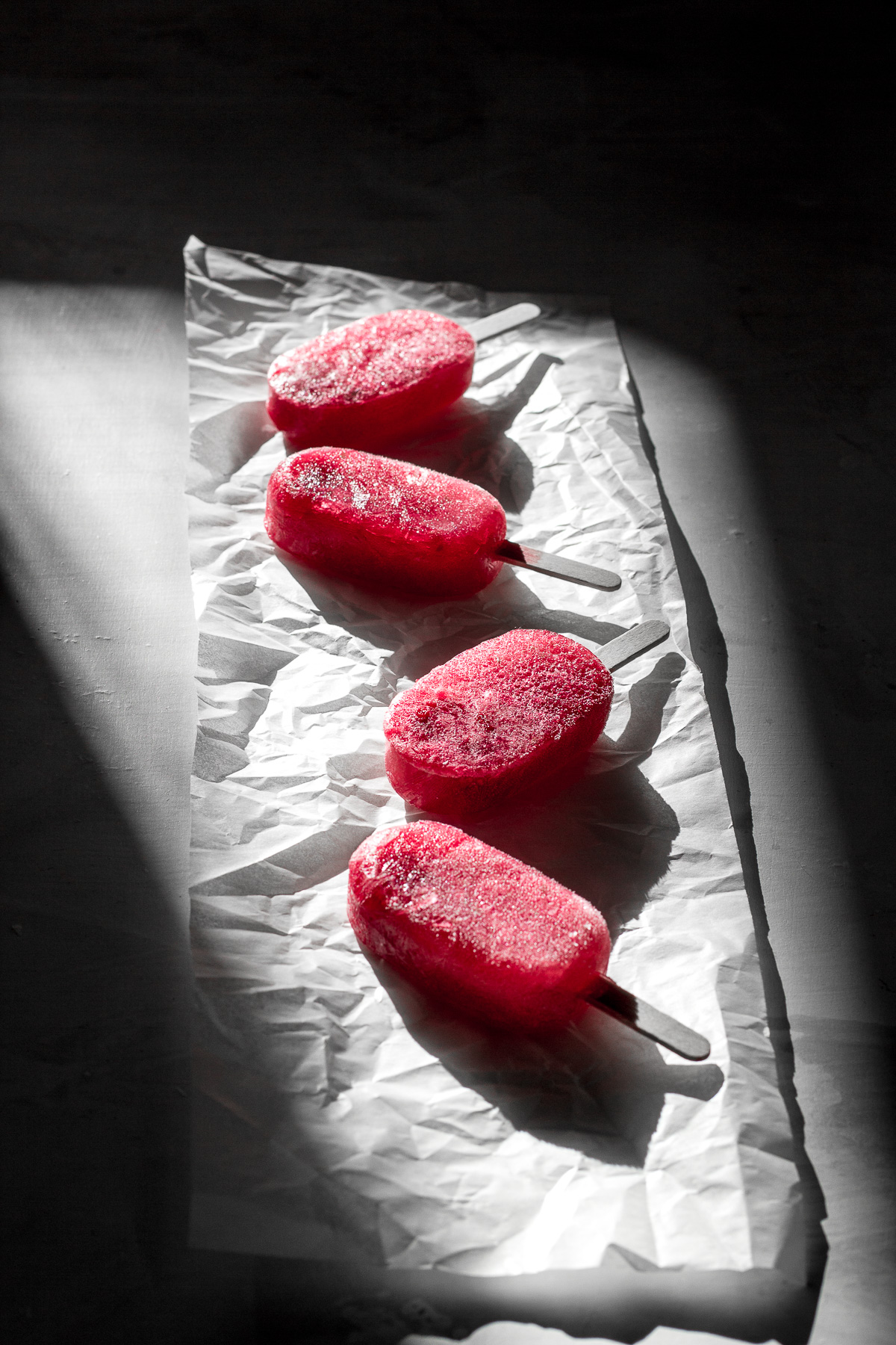 raspberry ume rose popcicles