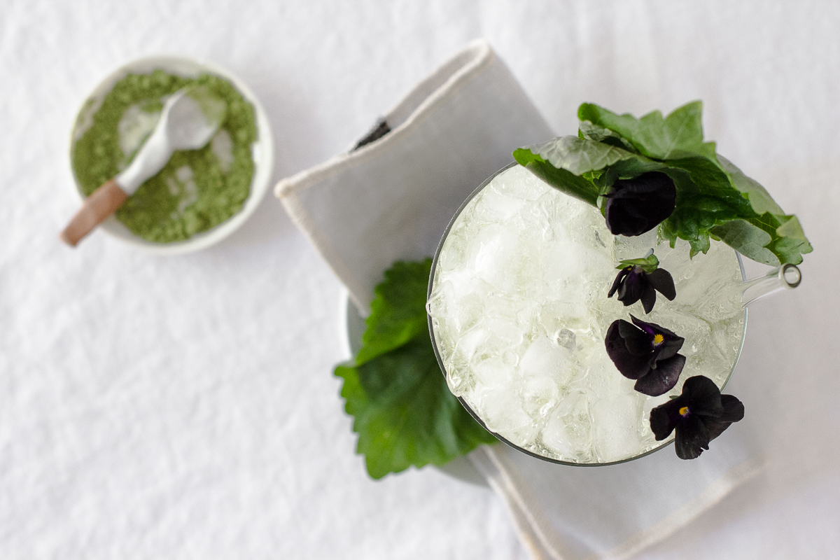 matcha yuzu shisho summer spritzer