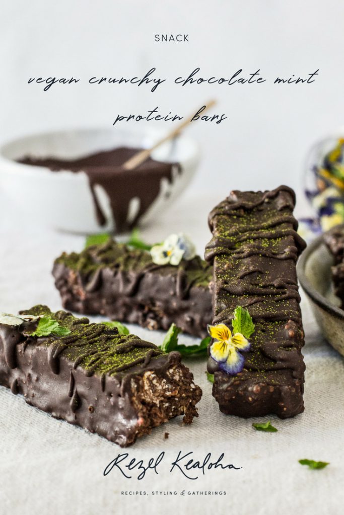 Vegan Crunchy Chocolate Mint Protein Bar Rezel Kealoha