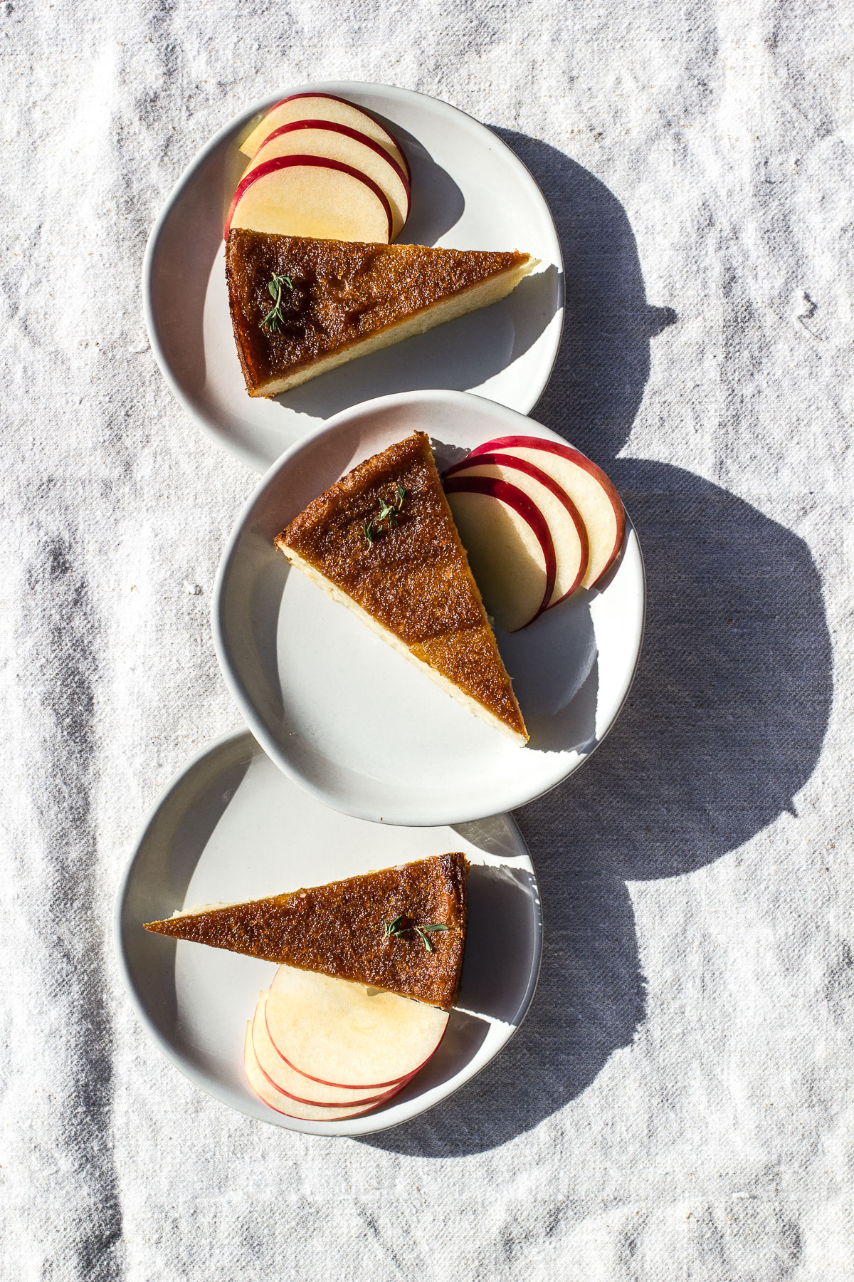 cassava cake with apple sauce