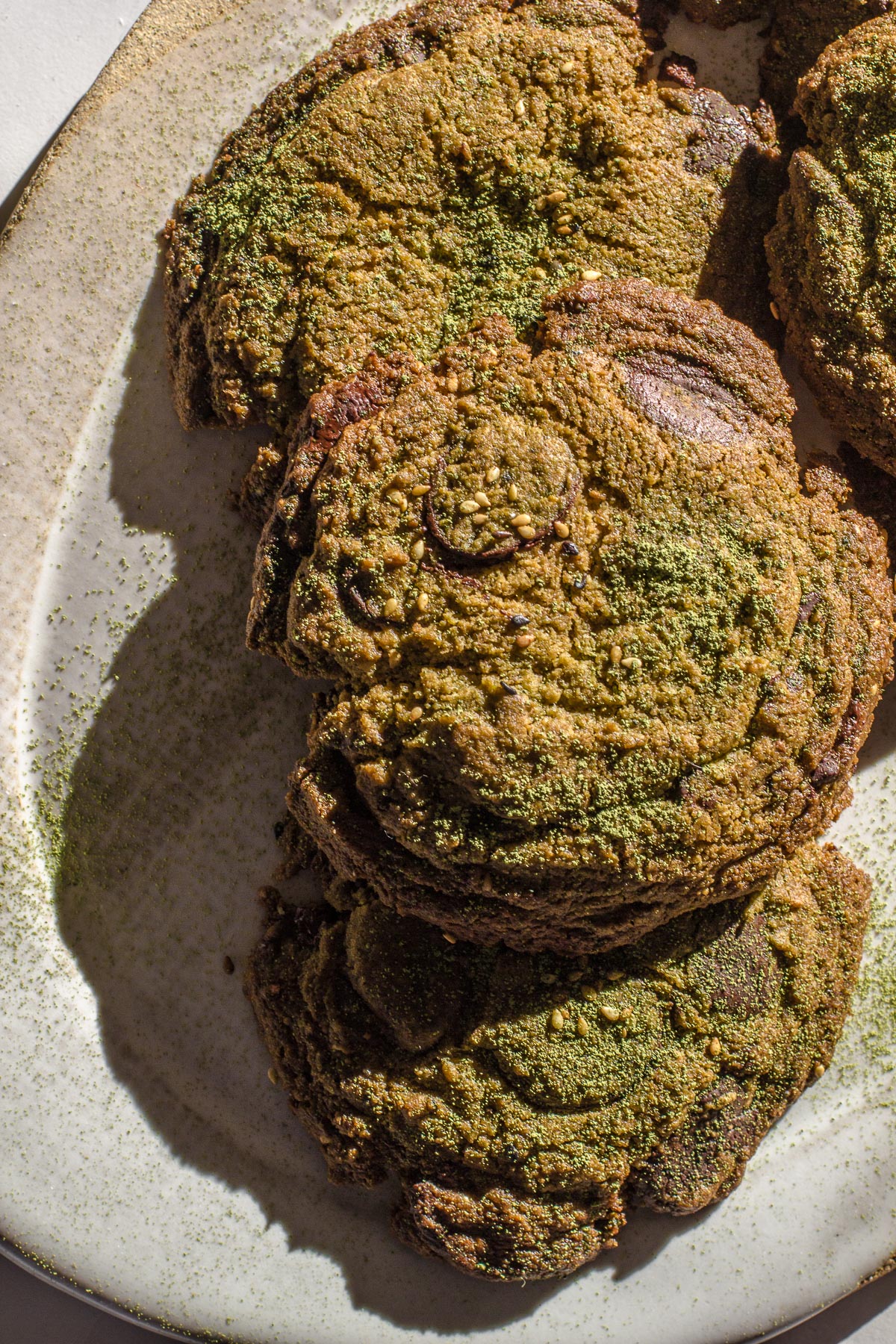 Matcha Pandan Paleo Chocolate Chunk Cookies