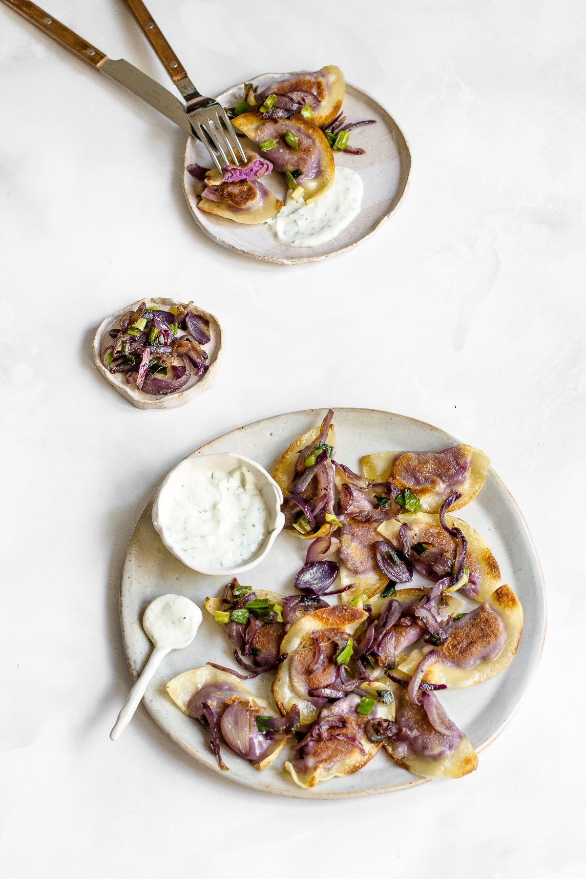 Vegan Savory Ube Pierogies