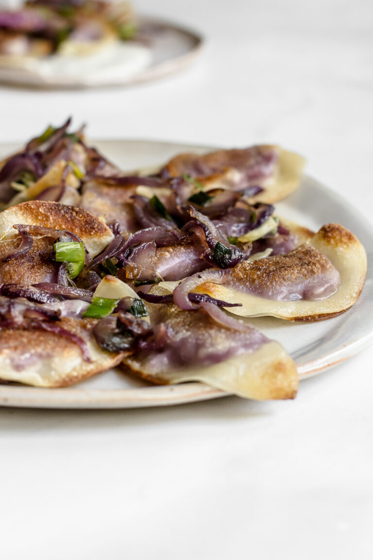 Vegan Savory Ube Pierogies