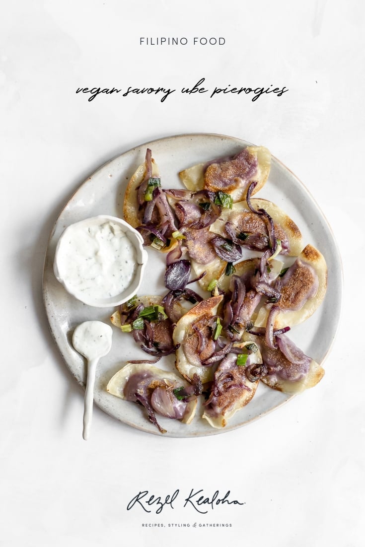 Vegan Savory Ube Pierogies
