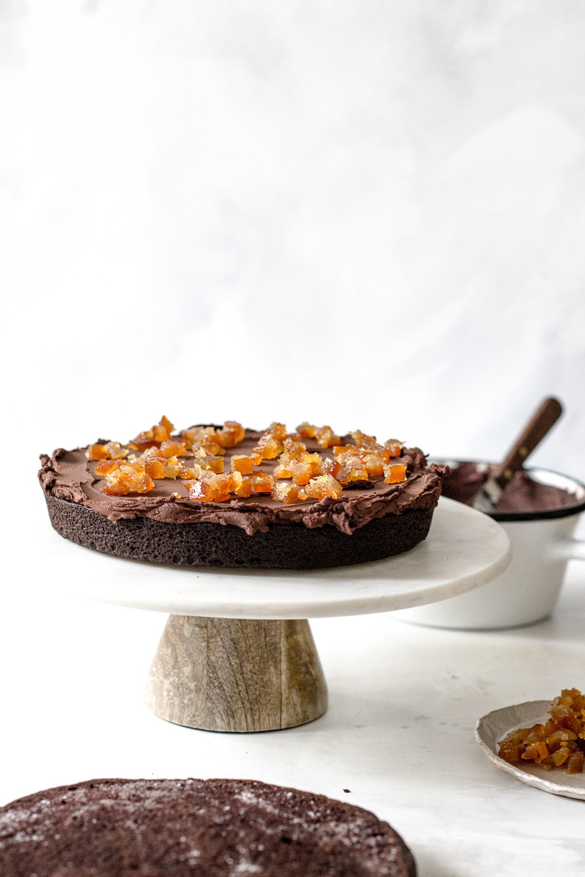 Mandarin Rosemary Chocolate Fudge Cake