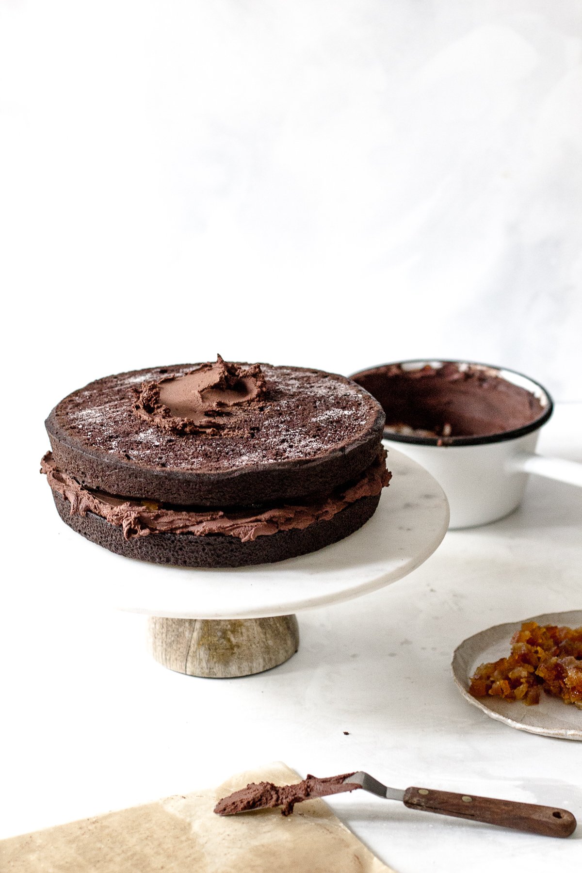Mandarin Rosemary Chocolate Fudge Cake