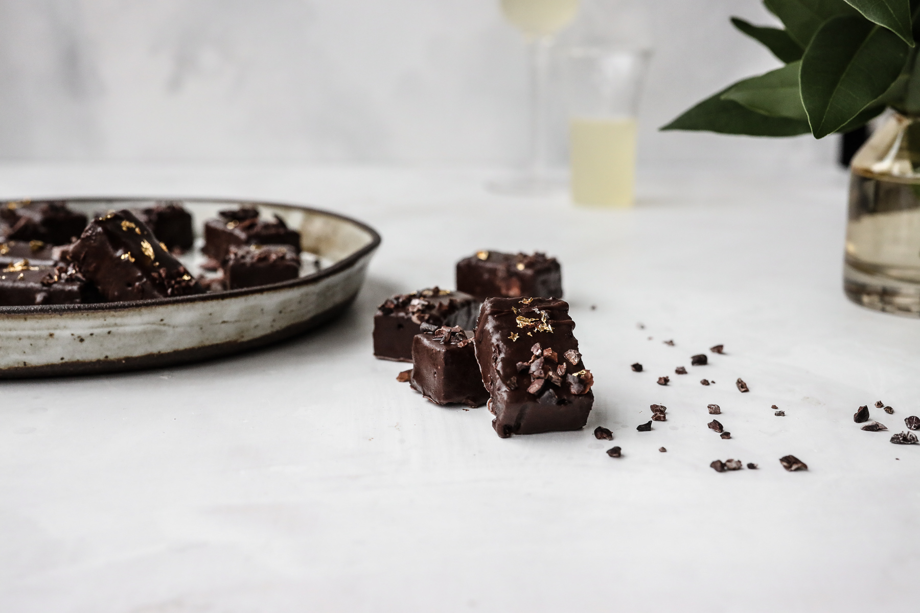 Minty Cake Fudge Bites
