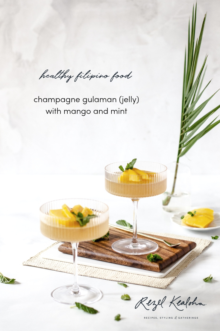 Champagne Gulaman (Jelly) with Mango and Mint