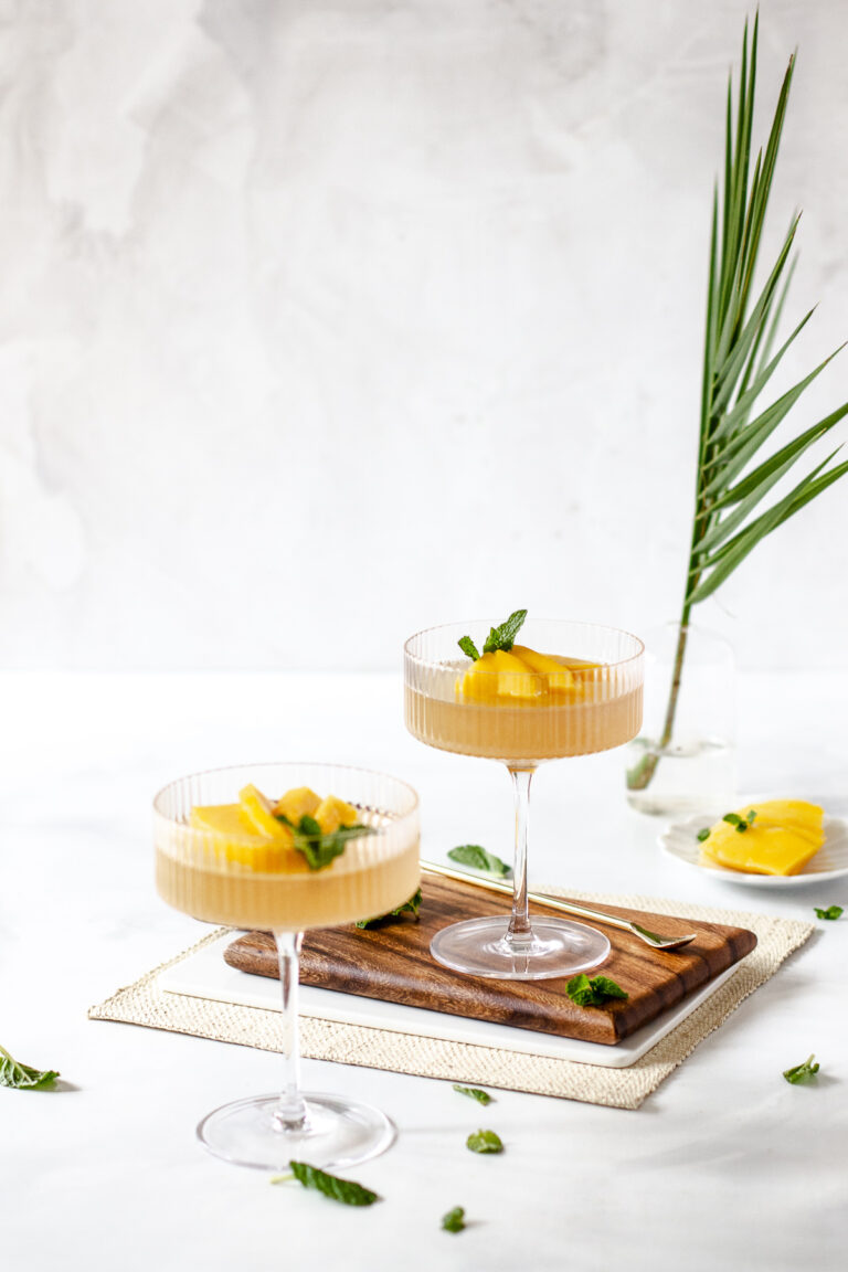 Champagne Gulaman (Jelly) with Mango and Mint