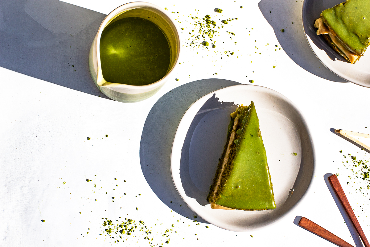 Grain Free Matcha Boston Cream Pie Recipe - Rezel Kealoha