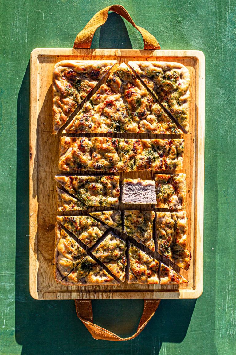 Savory Ube Focaccia Recipe and It's NoKnead! Rezel Kealoha