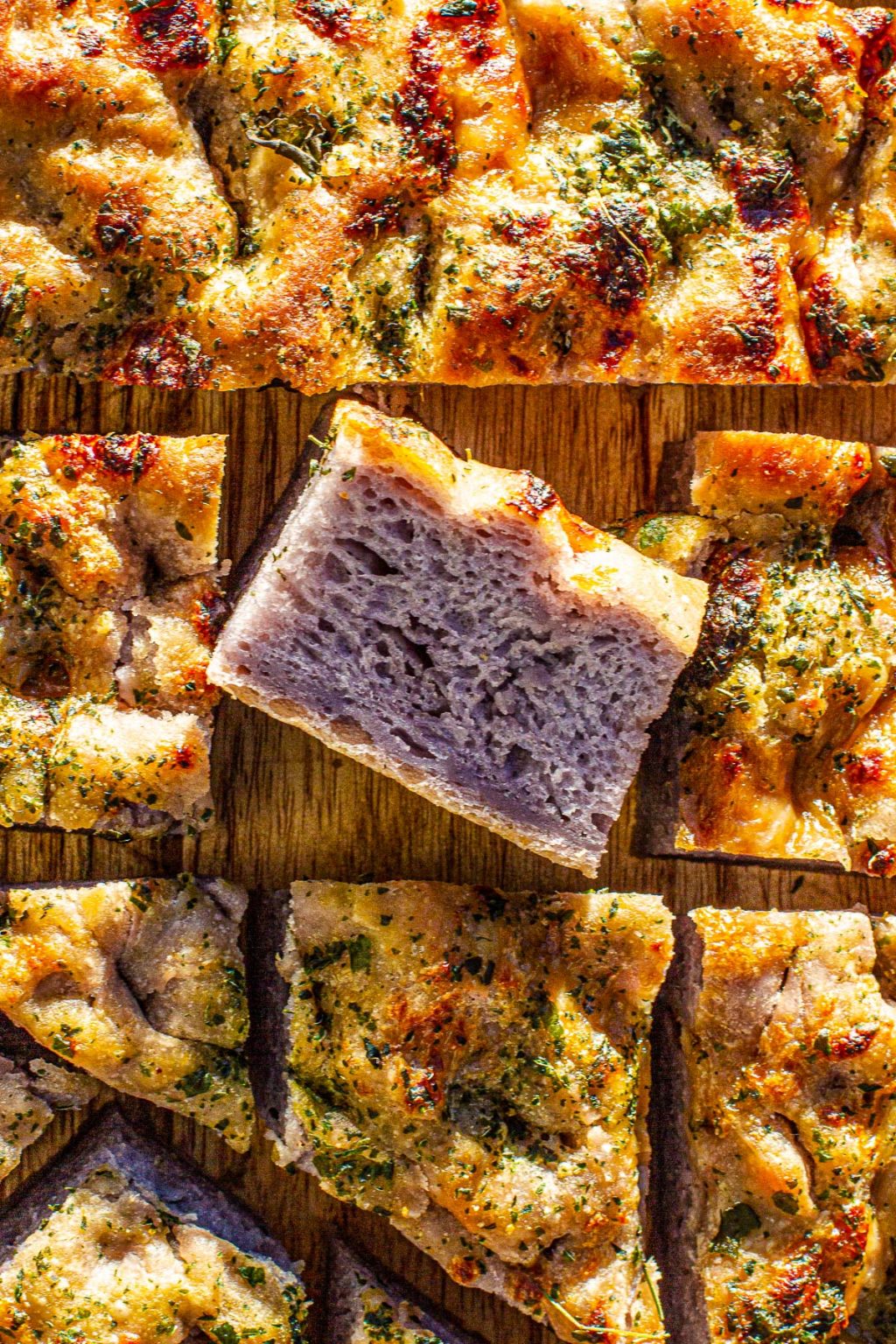 Savory Ube Focaccia Recipe and It's NoKnead! Rezel Kealoha