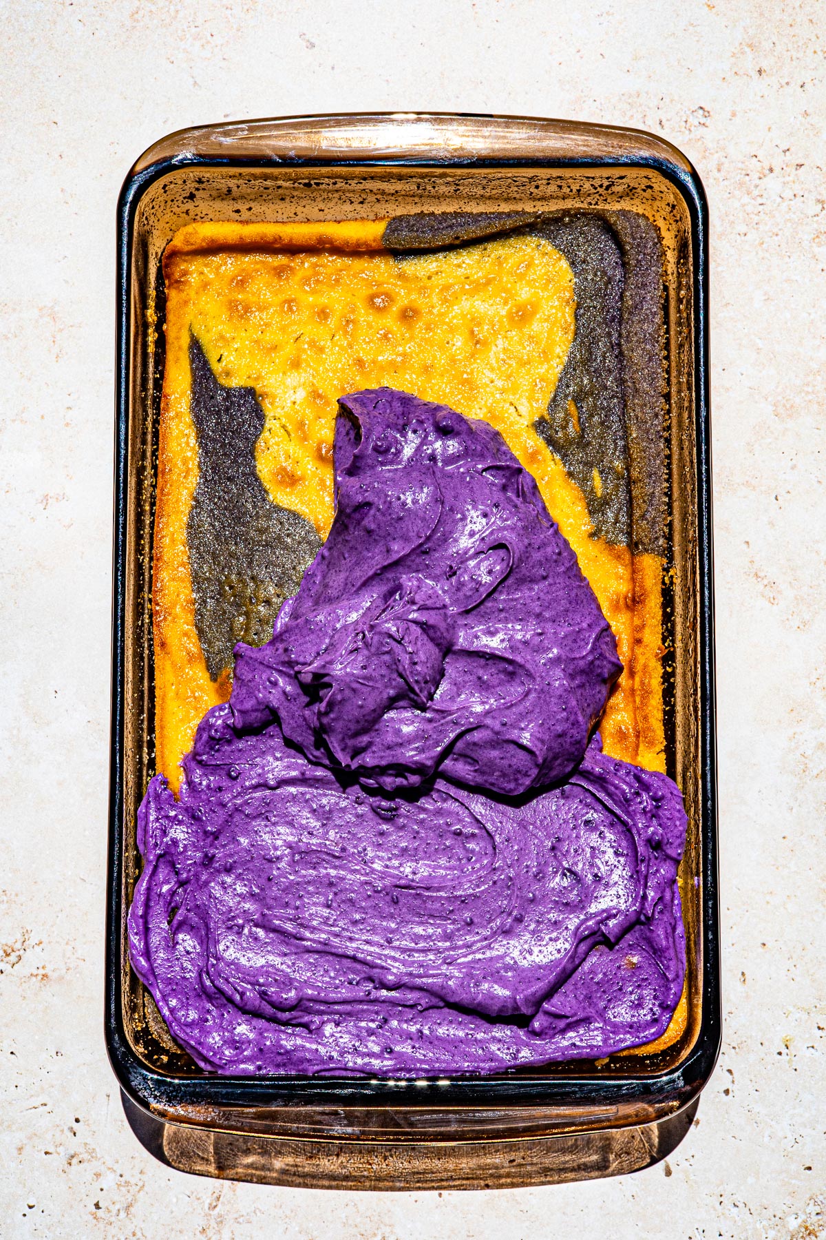 Baked Ube Sheet Cake with Ube Frosting