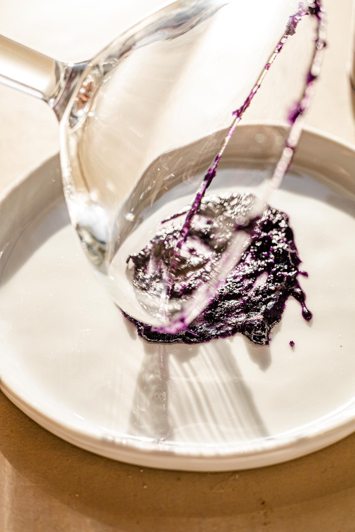 Cocktail glass edge coated in Ube Cookie Butter.