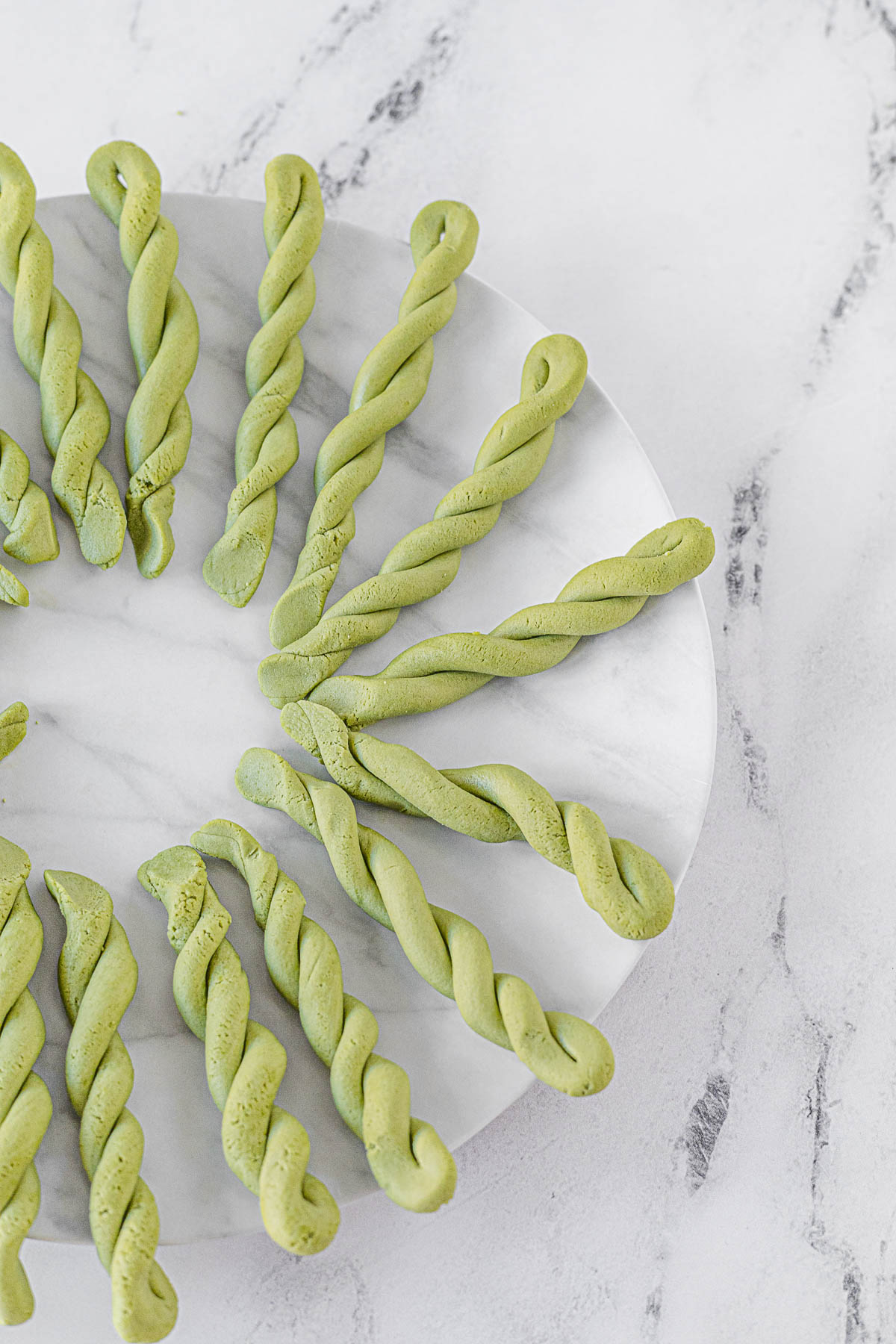 Plated of twisted dough.