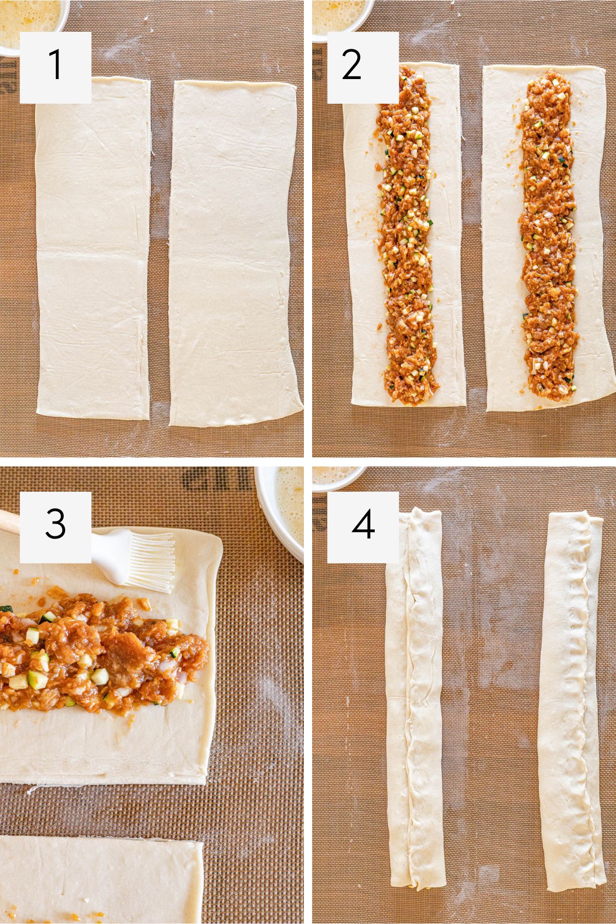Steps on how to fill Longanisa Sausage Roll